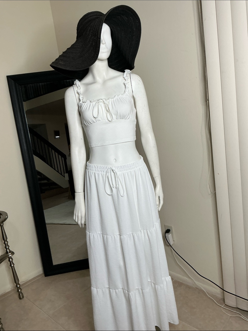 See You Monday White Smocked Maxi Dress with Ruffle Straps - Picture 7 of 10